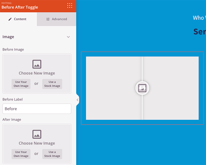 Before After Toggle settings