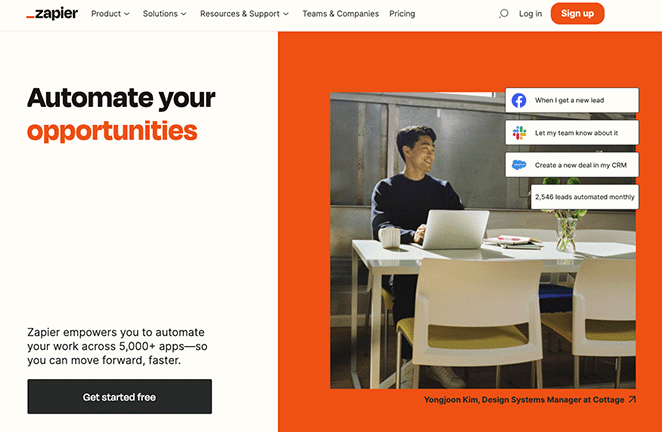 Zapier homepage