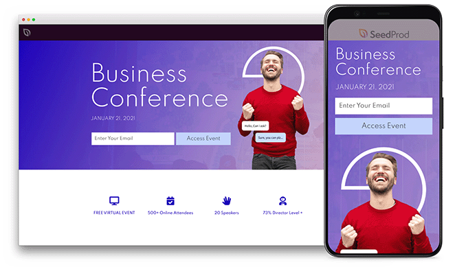 Conference responsive landing page template