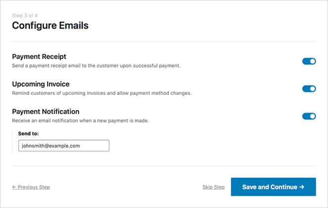 Configure email settings