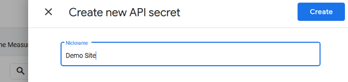 Enter an API name