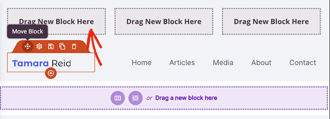 Move blocks into your new columns