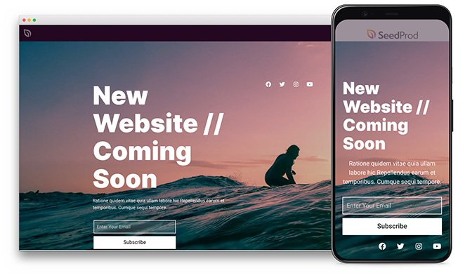 Surf responsive landing page template