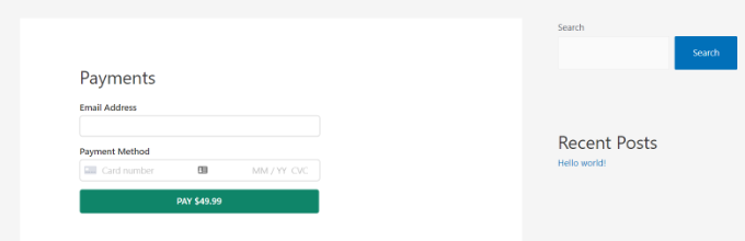 WP Simple Pay Stripe Payment Form