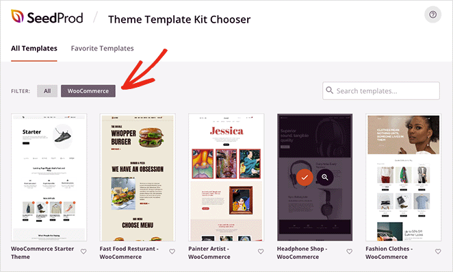 WooCommerce theme template kits