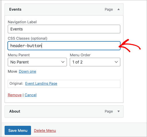 Adding CSS lasses to menu items in WordPress 
