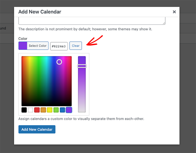 Choose a calendar color