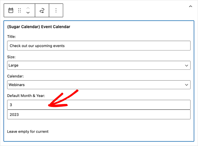Change the default month and year settings