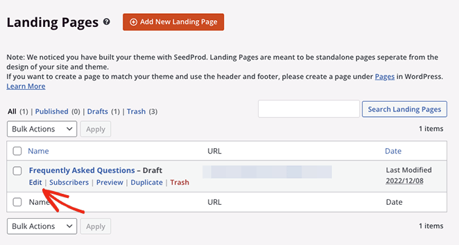 edit-draft-landing-page - SeedProd Edit your draft FAQ page