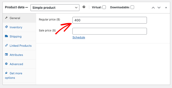 WooCommerce Product price