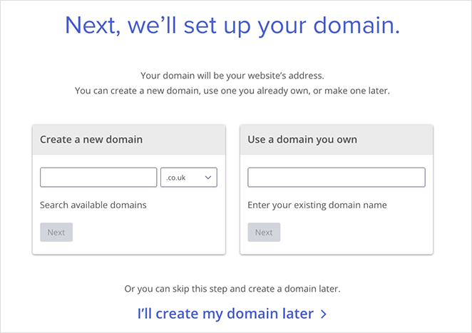 Choose a custom domain name