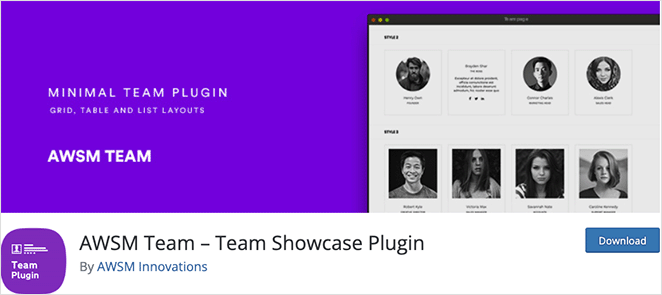 AWSM Team: WordPress team showcase plugin