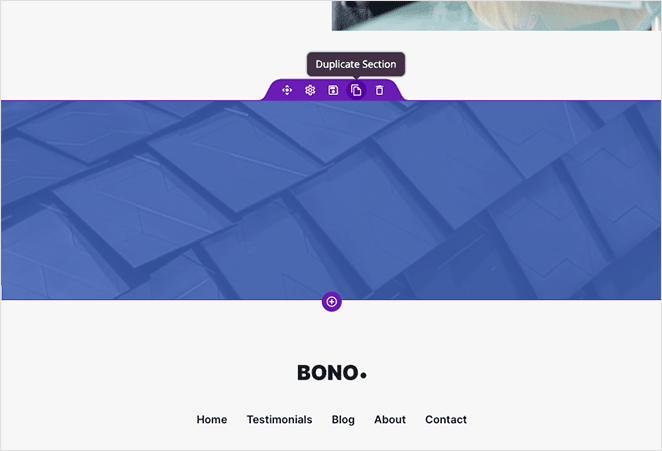 How to duplicate a specific WordPress section