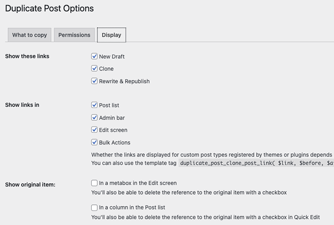 Options d'affichage des messages en double