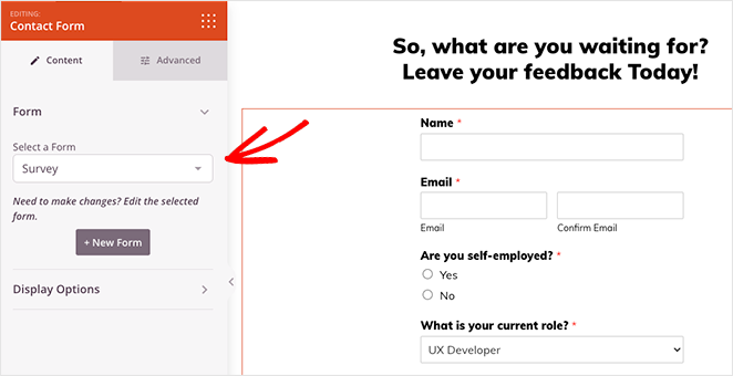 Embed a survey form on your survey landing page