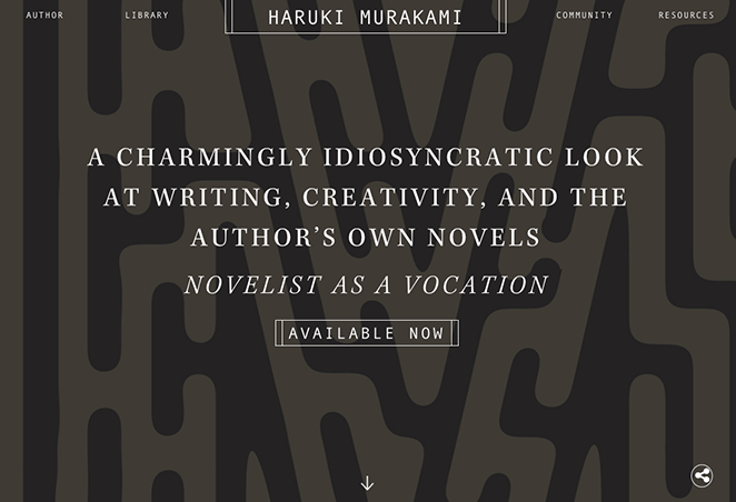 haruki-murakami-author-website-example - SeedProd Haruki Murakami author website example