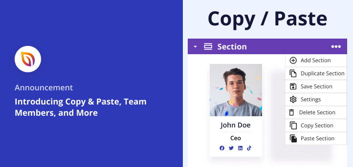 New Introducing Copy Paste Team Members and More