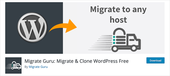 Migrate guru free WordPress duplicator plugin
