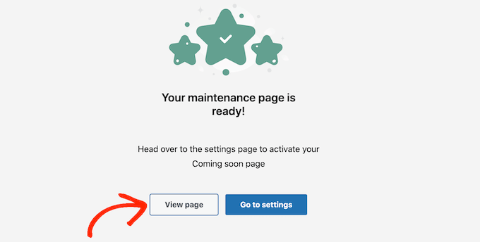 View your WP Maintenance Mode page