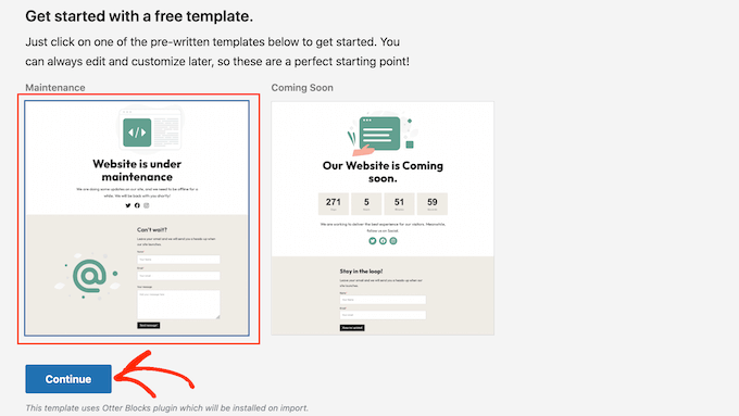 wp-maintenance-template - SeedProd WP Maintenance template