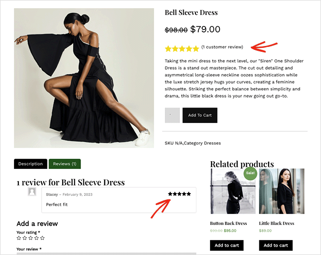 Example of how to add star rating to woocommerce product