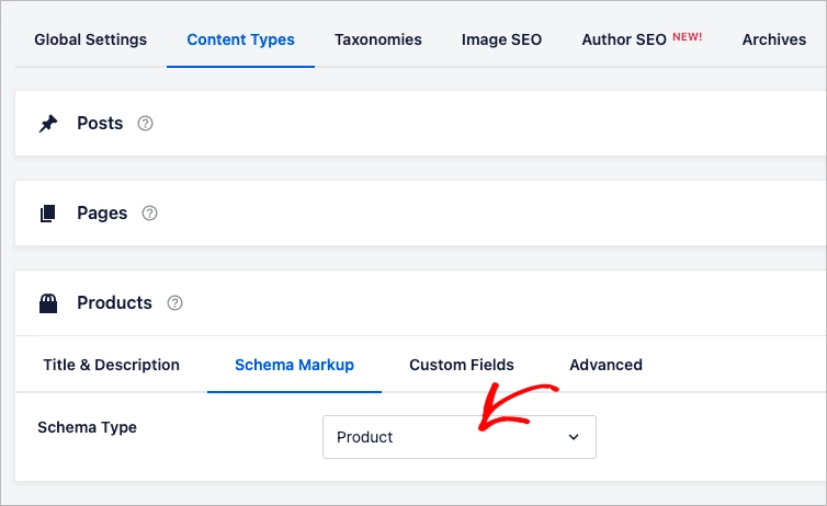 Einrichten des Produktschematyps für WooCommerce-Produkte in All in One SEO