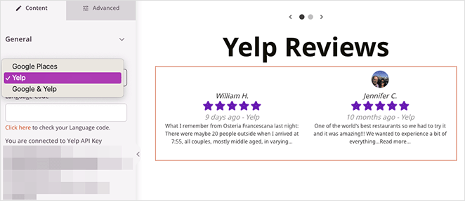 Intégrer les commentaires Yelp sur WordPress