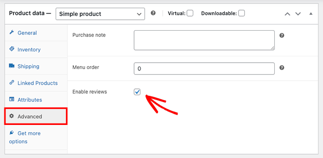 Enable reviews on individual WooCommerce products