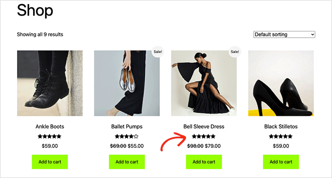 Classement par étoiles sur la page de la boutique WooCommerce