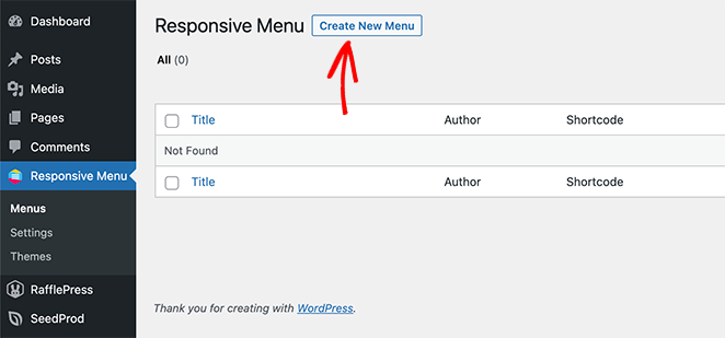 Create a new responsive menu