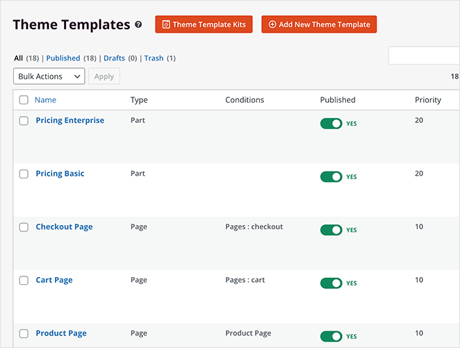 WooCommerce template parts SeedProd