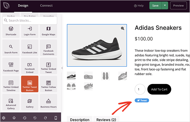 Tweet button on single WooCommerce product page