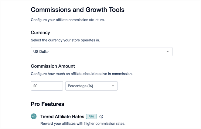 Configure your AffiliateWP commission structure