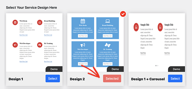 Select a service box theme design
