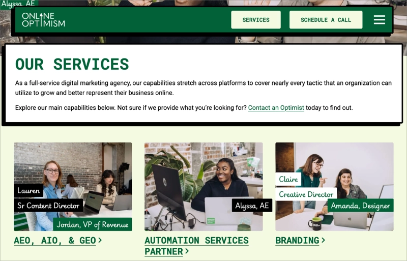 digital-marketing-agency-service-page-design-example - SeedProd Digital marketing agency service page design example