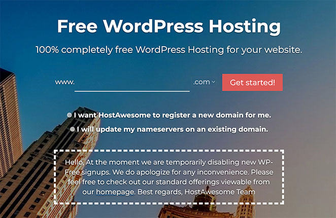 Free WordPress hosting