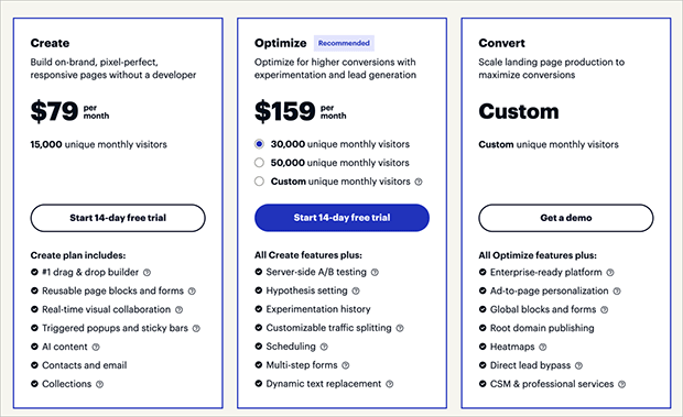 pricing-instapage - SeedProd Instapage pricing