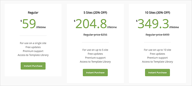 wpbakery-pricing - SeedProd WPBakery pricing details