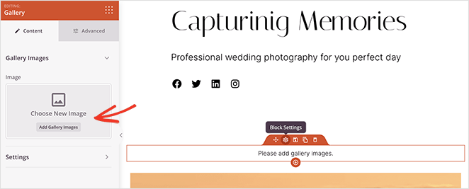 Add a gallery to your photography website