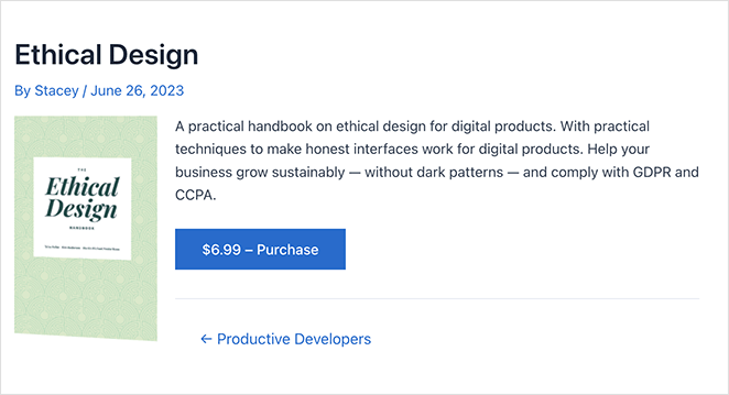 Easy Digital Downloads product page