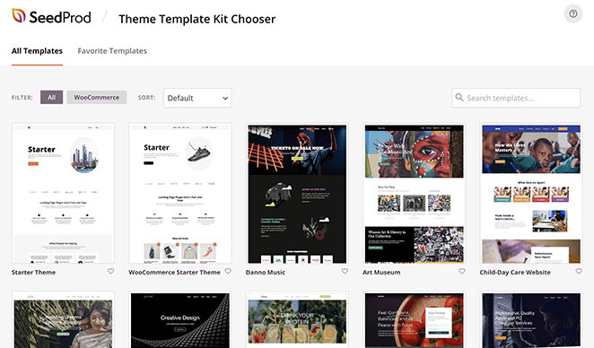 SeedProd theme template kits