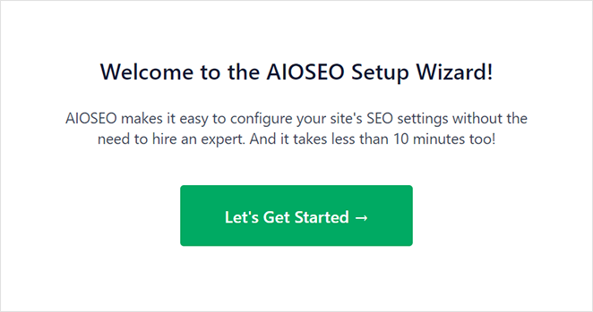 AIOSEO setup wizard