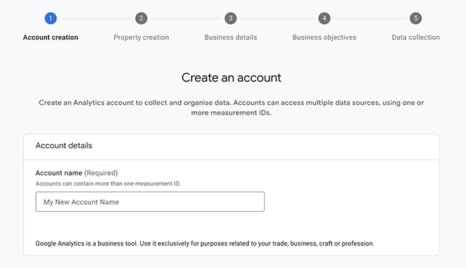 Create a Google Analytics account