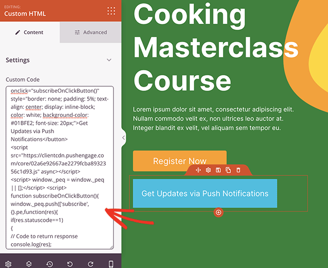 custom-html-push-notification-button - SeedProd Custom HTML for push notification click-to-subscribe button.