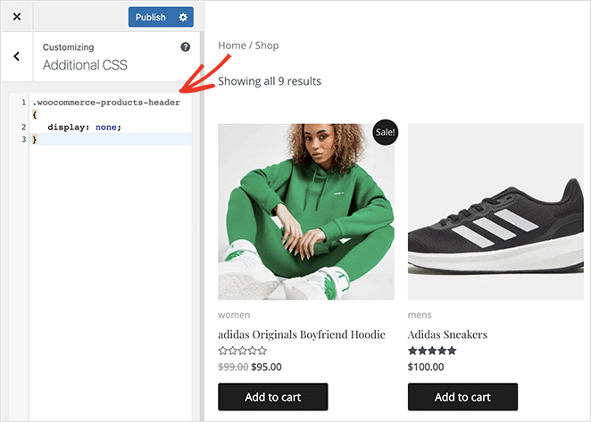 Hide shop page title in WooCommerce