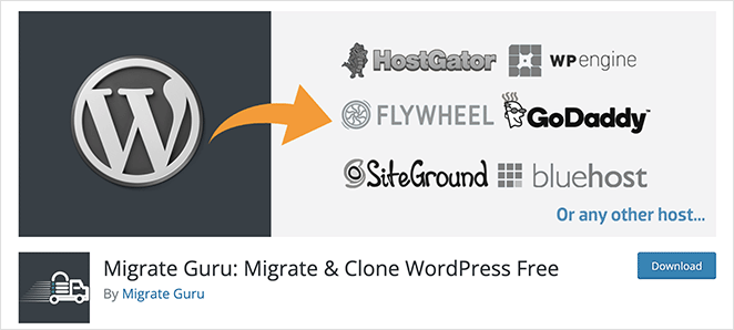 Migrate Guru WordPress migration plugin