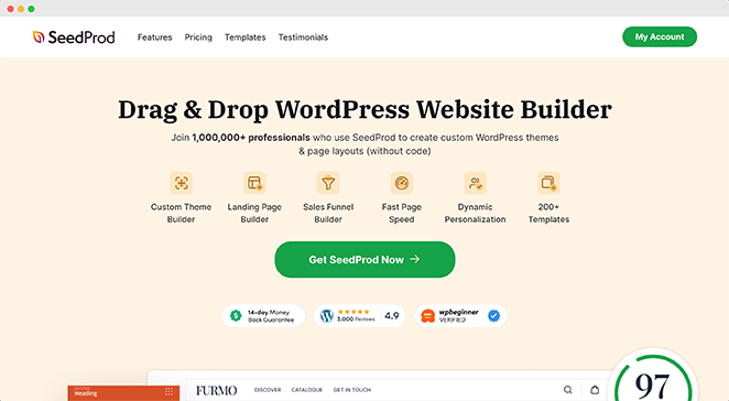 SeedProd drag-and-drop WordPress website builder