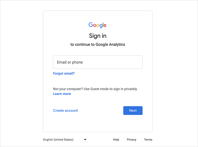 Sign into Google account