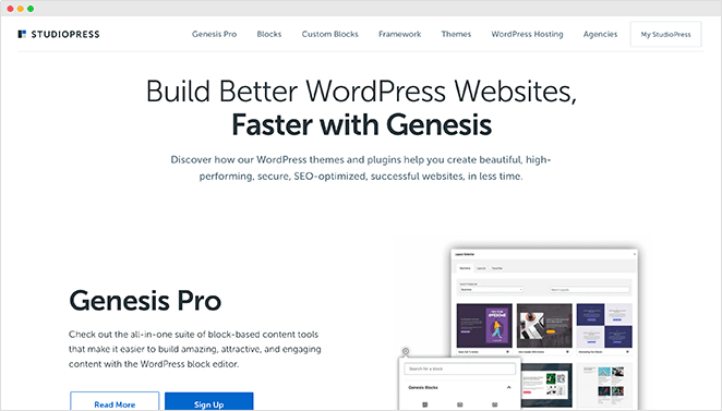 StudioPress premium WordPress theme hub