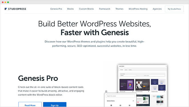 studiopress - SeedProd StudioPress premium WordPress theme hub